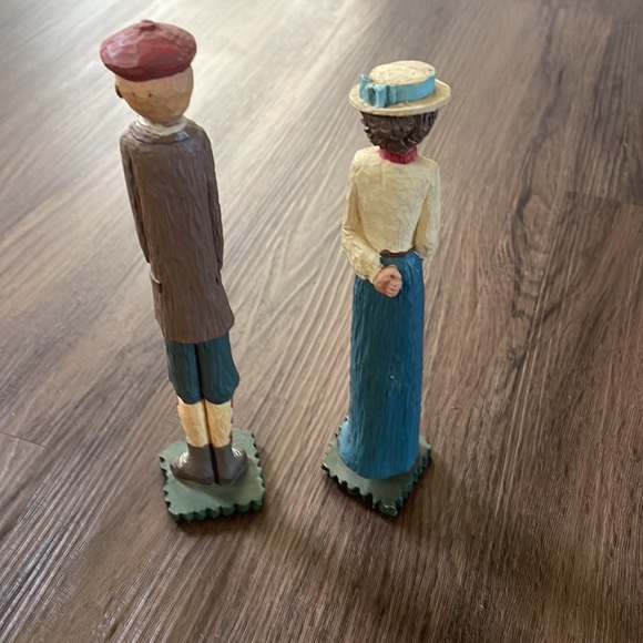 2 Resin Sportsman Pencil Figurine Golfers Man and Woman Golf Club & Balls - Picture 2 of 2